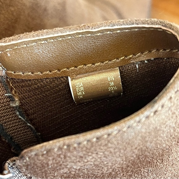 American Eagle Ankle Bootie Block Heel Chelsea Boot Faux Suede Brown Size 6.5 - Picture 8 of 9